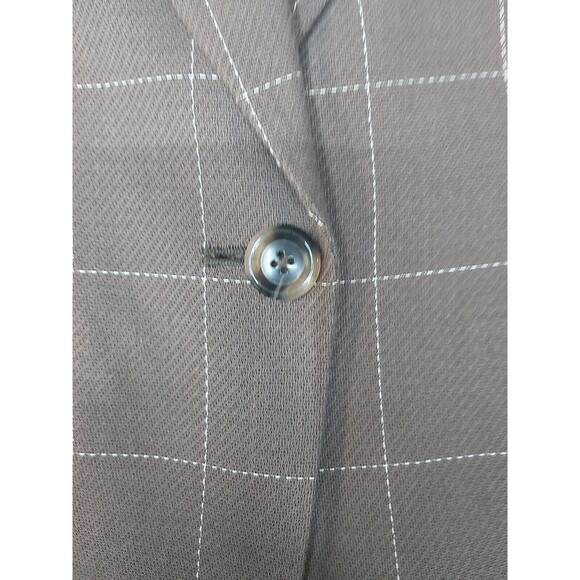 Ellen Tracy Women's Brown Square Stich Petite Blazer Size 2p - Picture 6 of 13